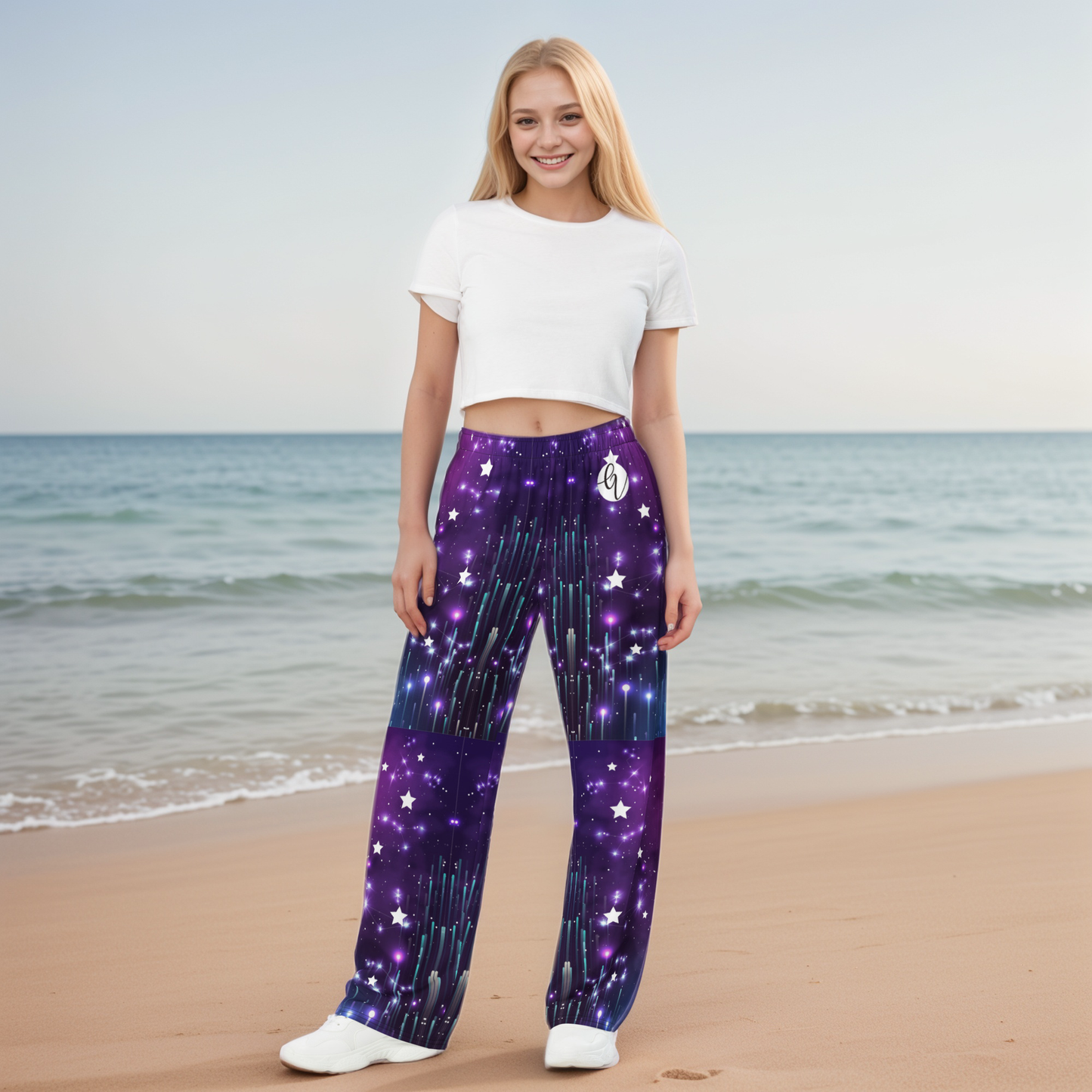 Galaxy Stars Wide Leg Pants