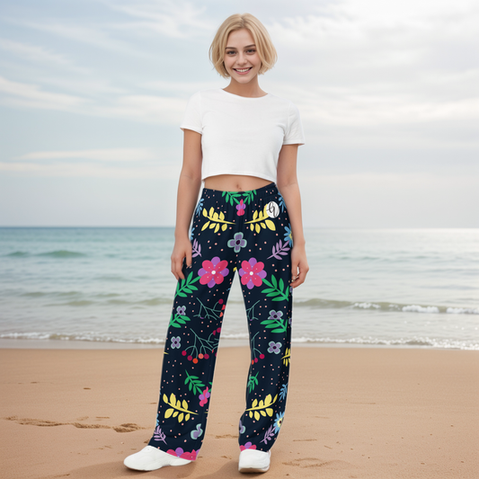 Colorful Ditsy Wide Leg Pants