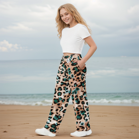 Jaguar Skin Wide Leg Pants