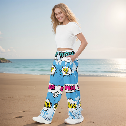 Cool Blue Wide Leg Pants