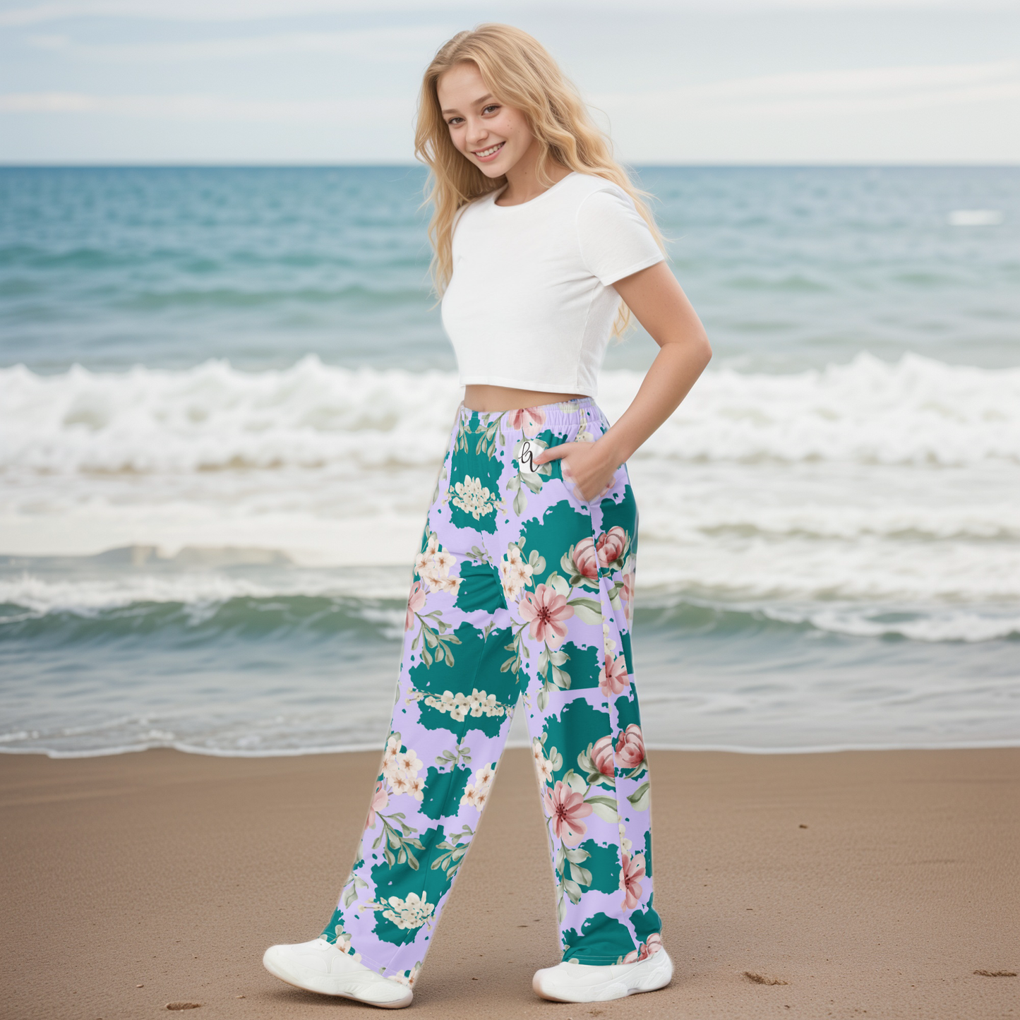 Flowers Forest Floral Wide Leg Pants