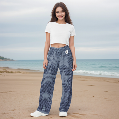 Grey Stars Wide Leg Pants