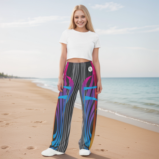 Multi Colour Lined Wide Leg Pants