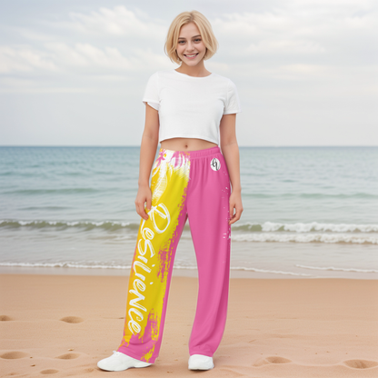 Yellow Pink Wide-Leg Pants