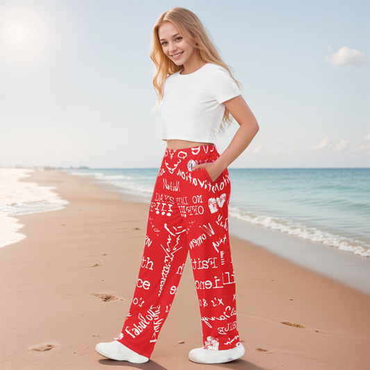 Resiliense Red Wide Leg Pants