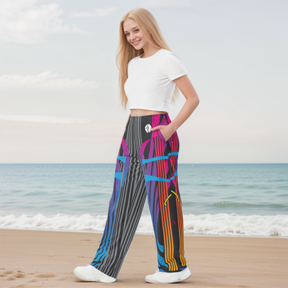 Multi Colour Lined Wide Leg Pants