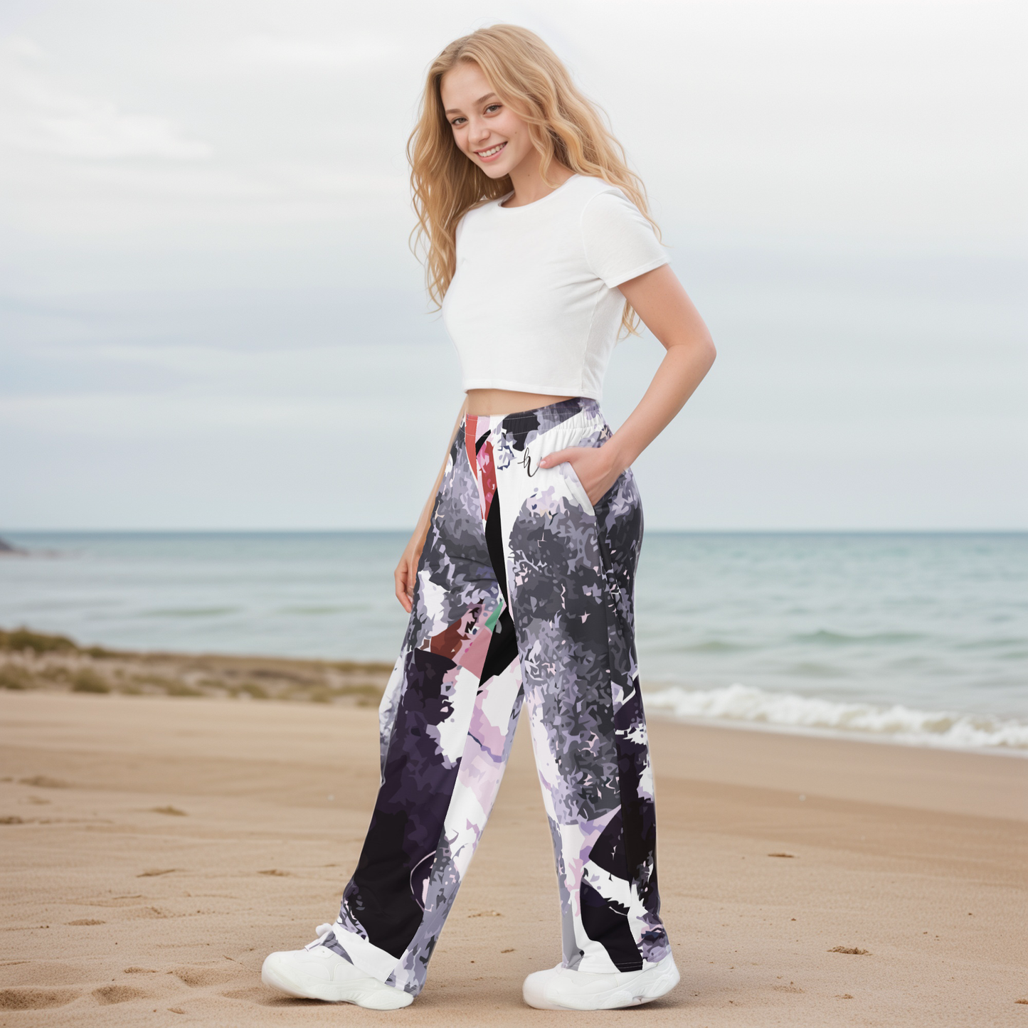 Street Cool Art Wide-Leg Pants