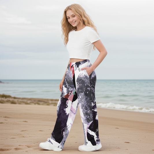 Street Cool Art Wide-Leg Pants