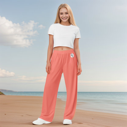 Peach Colored Wide-Leg Pants
