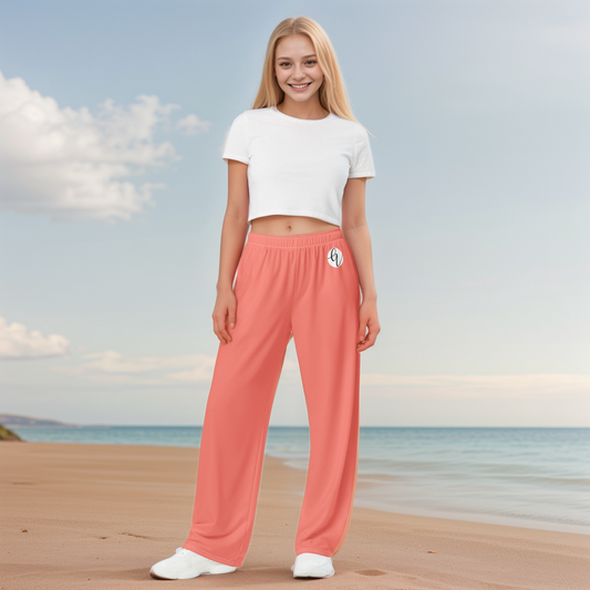 Peach Colored Wide-Leg Pants