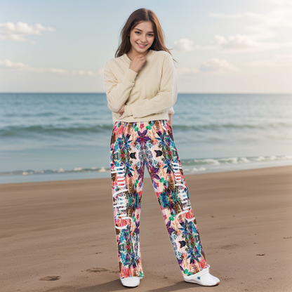 Multi colored Wide-leg pants