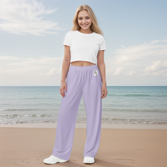 Violet Colored Wide-Leg Pants