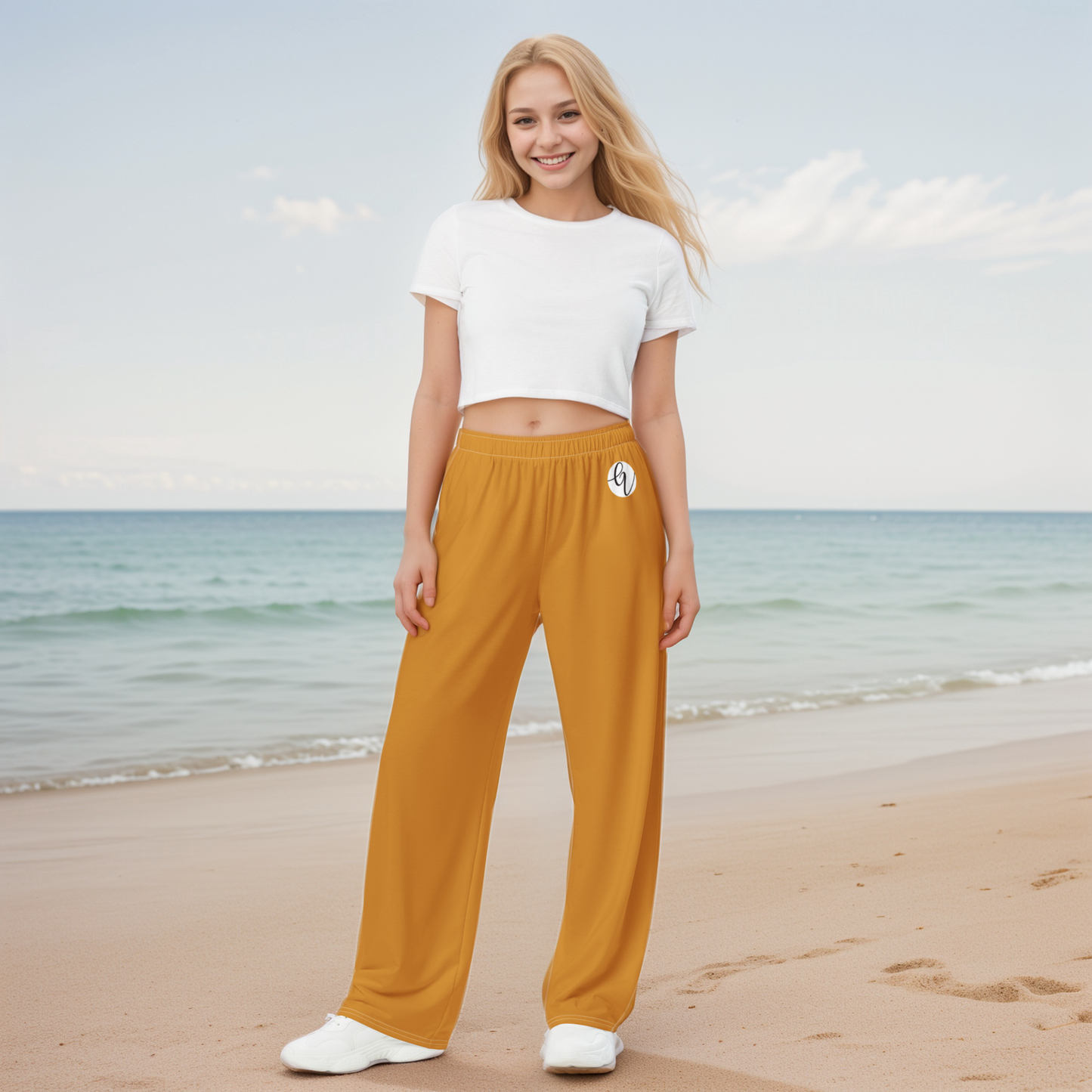 Mustard colored Wide-leg pants