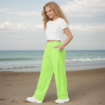 Neon Bright Green Wide-leg pants
