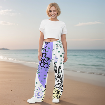 Violet Periwinkle Wide-Leg Pants