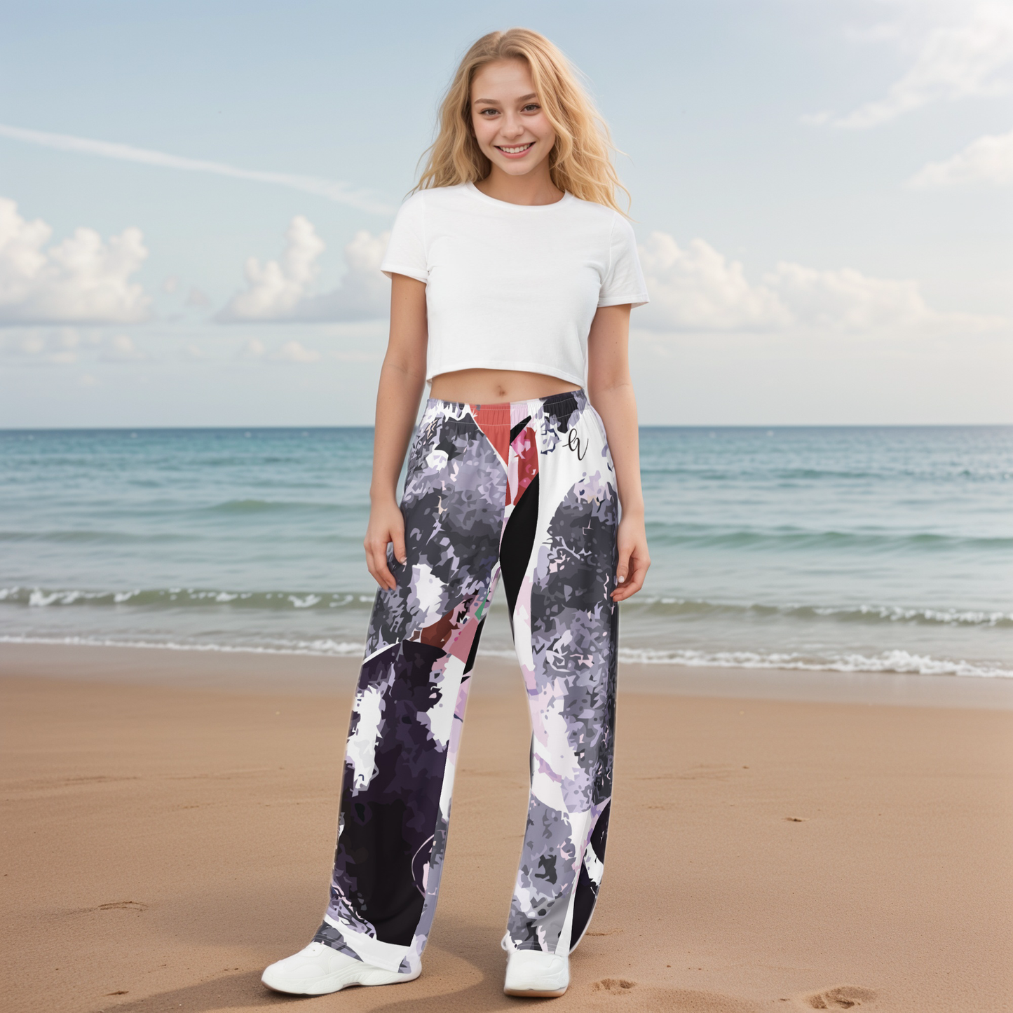 Street Cool Art Wide-Leg Pants