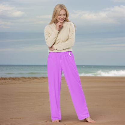 Purple Colored Wide-Leg Pants