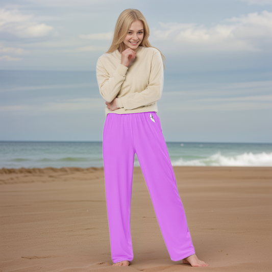 Purple Colored Wide-Leg Pants