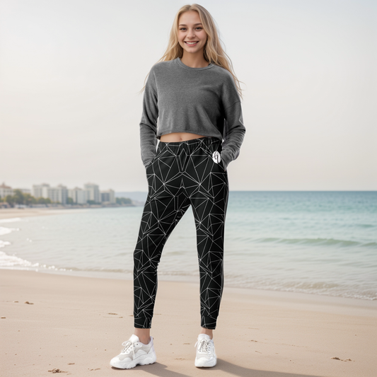 Black And White Abstract Joggers