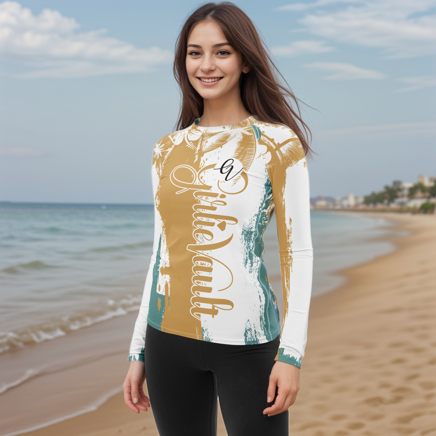 GirlieVault Brown Light Rash Guard