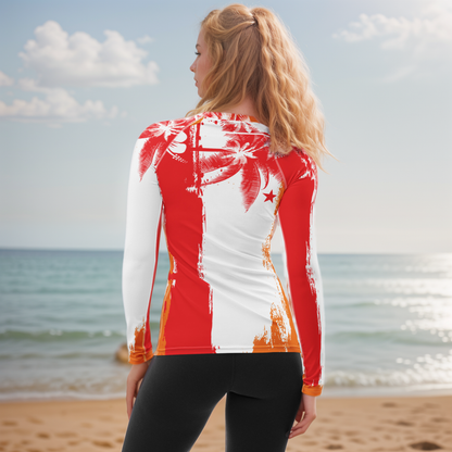 GirlieVault Red Rash Guard