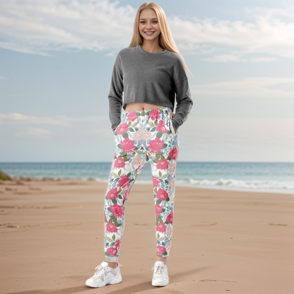 Iguana Green Peonies Joggers