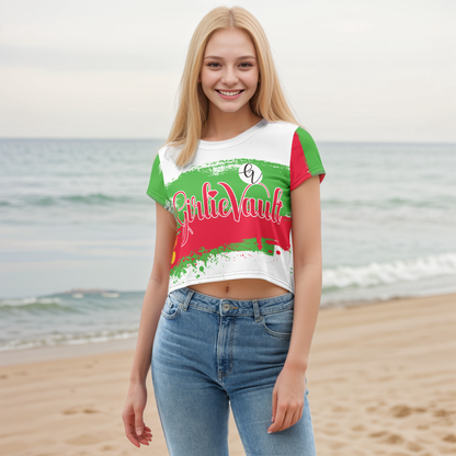 GirlieVault Green Crop Tee