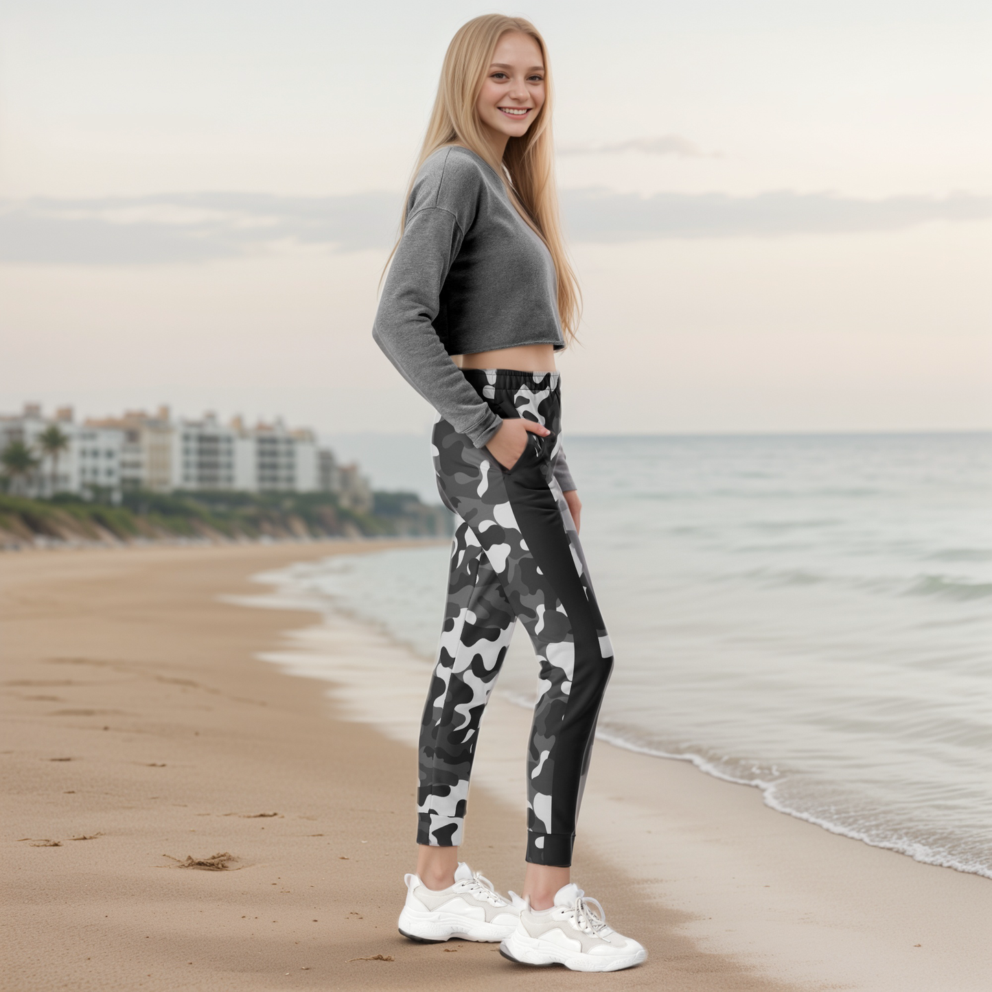 Grey Black Army Joggers