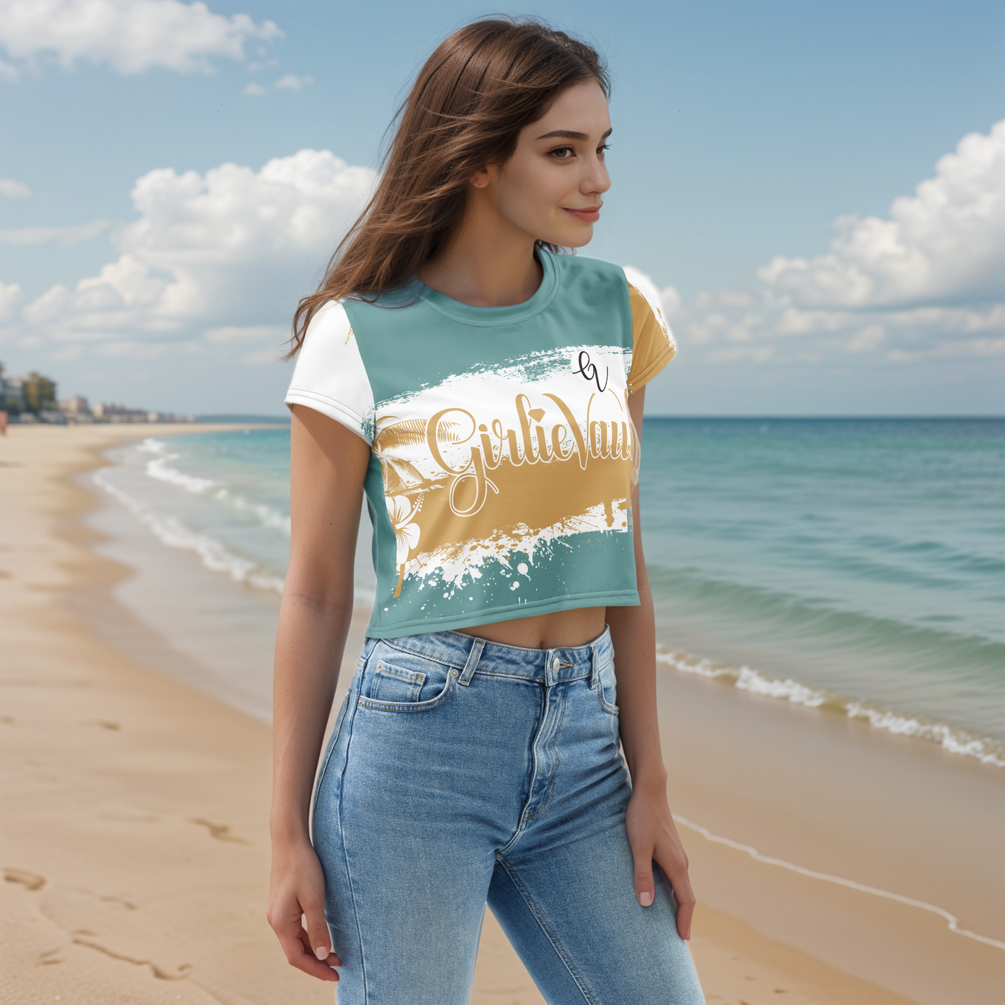 GirlieVault Brown Light Crop Tee