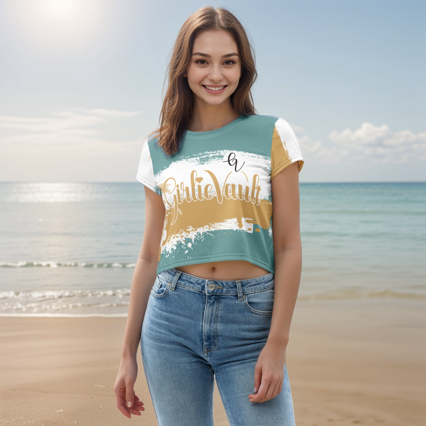 GirlieVault Brown Light Crop Tee