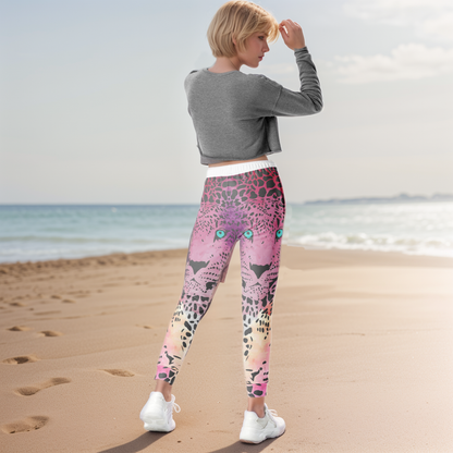 Ombre Black Leopard Print Joggers