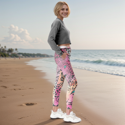 Ombre Black Leopard Print Joggers