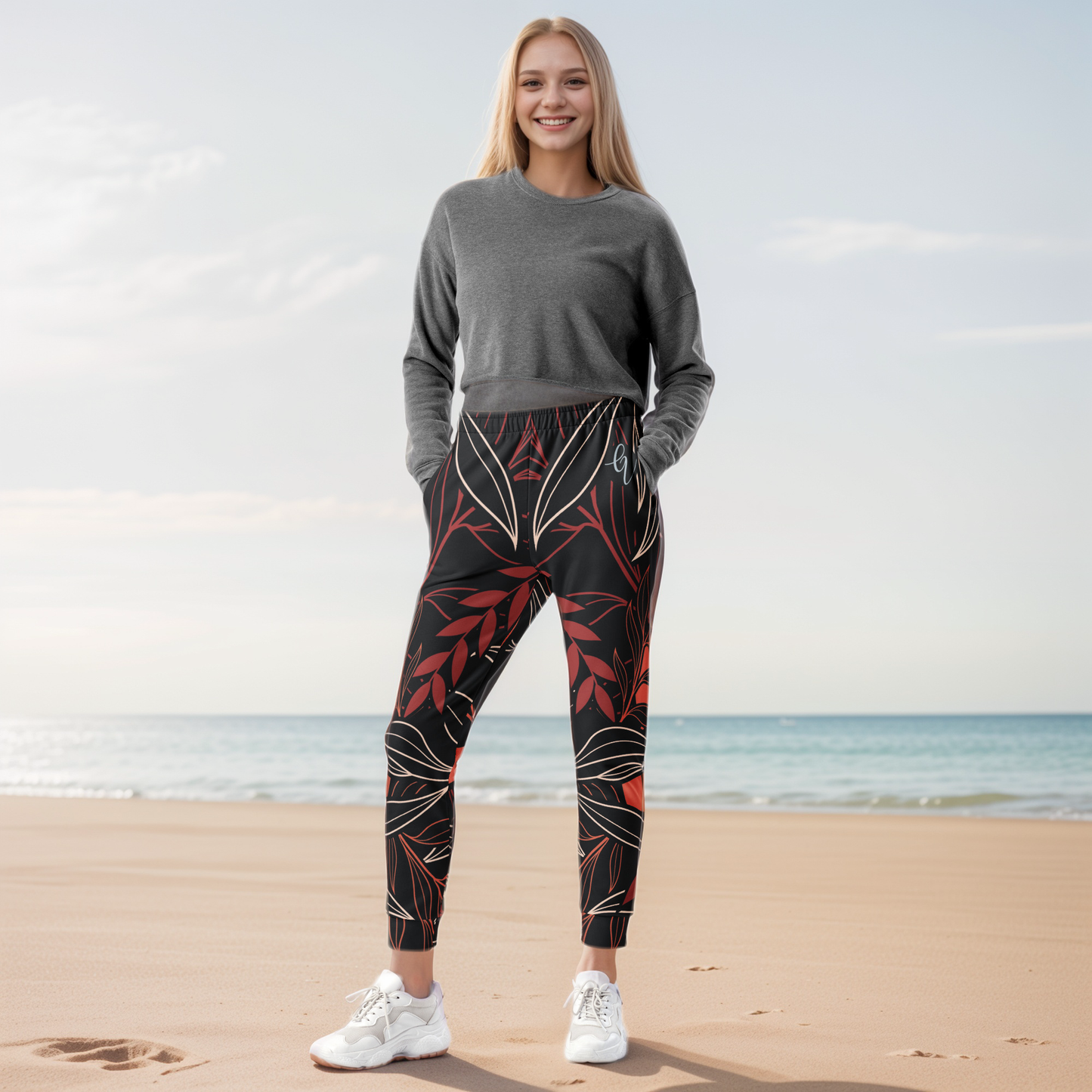 Palm Black Leaves Joggers