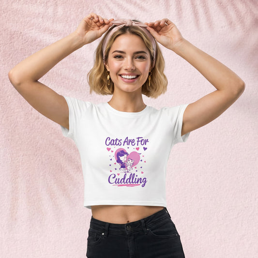 Cats are for cuddling Crop Tee