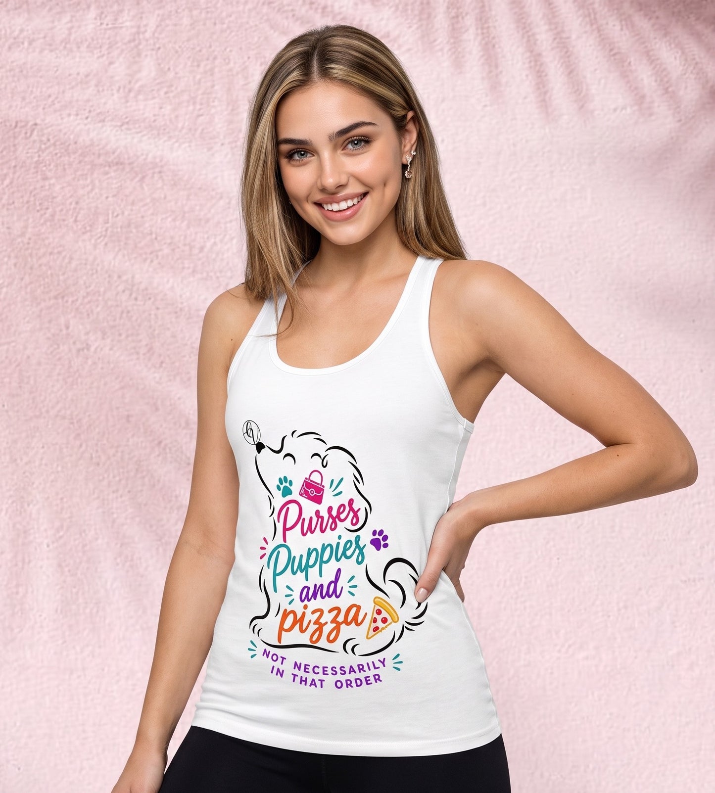 Puppies, purses and pizza Cut & Sew Tank Top