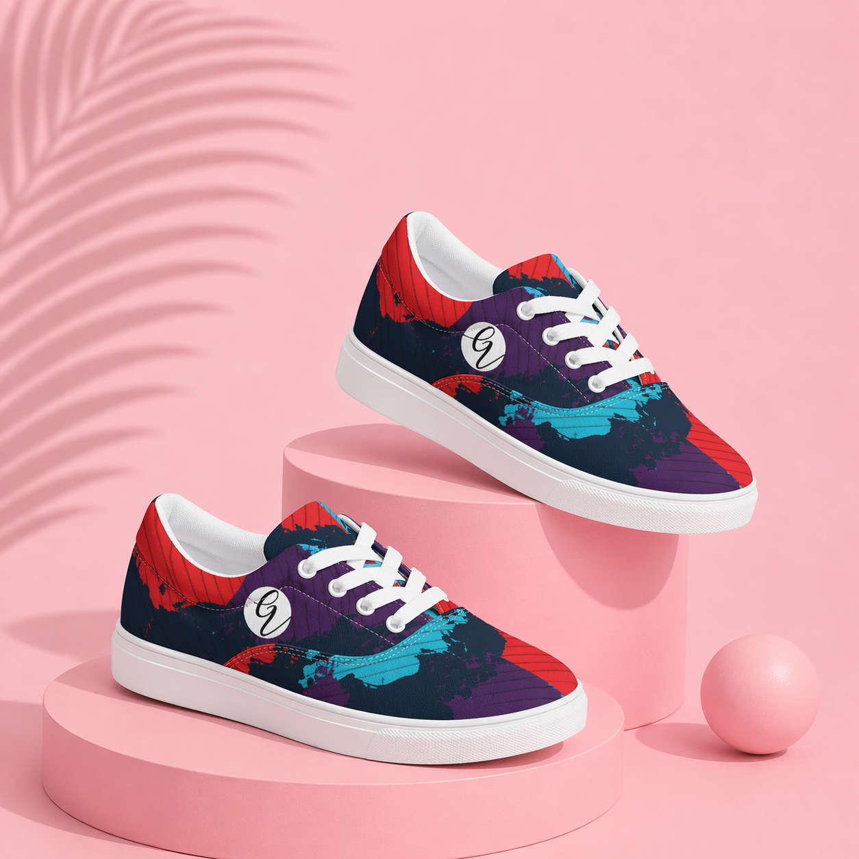 Geo Wave Lace-up Canvas Shoes