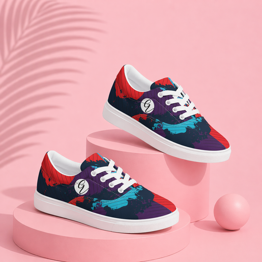 Geo Wave Lace-up Canvas Shoes