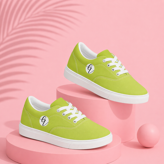 Green Colored lace-up Canvas Shoes