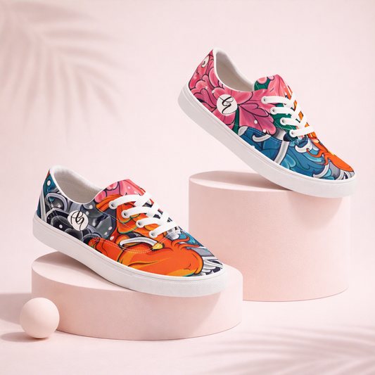 Koi Fish Lace-up Canvas Shoes