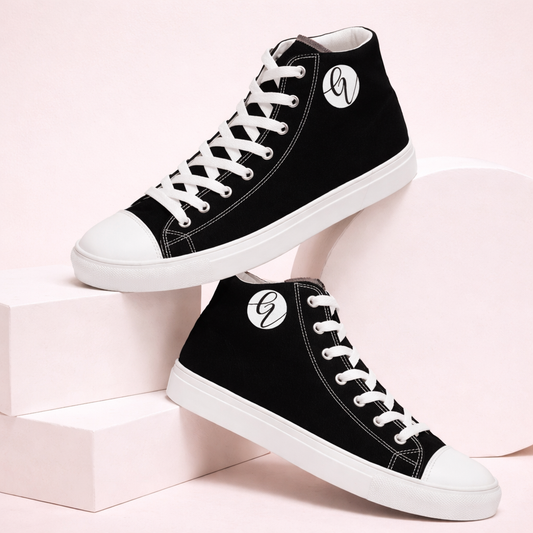 Black Colored high top canvas shoes