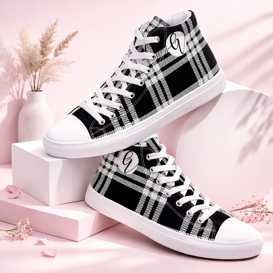 Monochrome Flow High Top Canvas Shoes