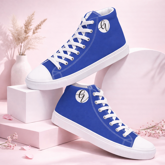 Blue Colored high top canvas shoes