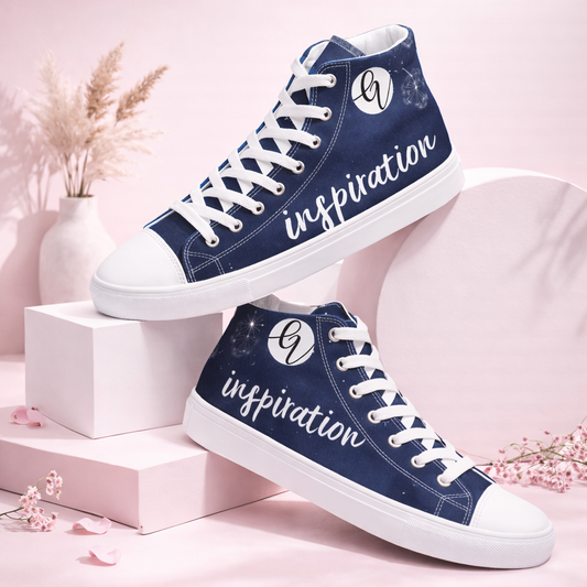 Blue Inspiration high top canvas shoes