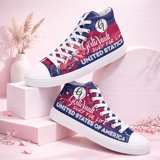 American Spirit high top canvas shoes