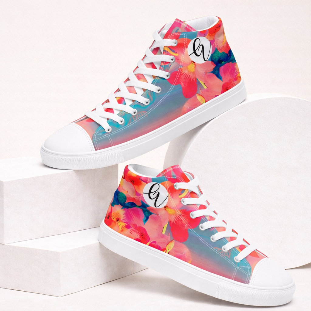 Barbie Floral high top canvas shoes