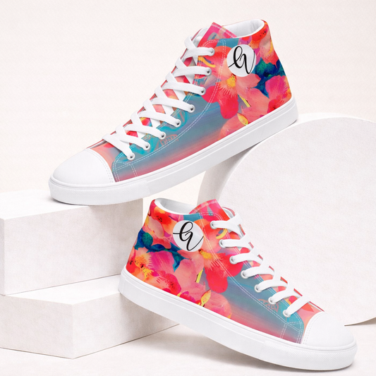 Barbie Floral high top canvas shoes