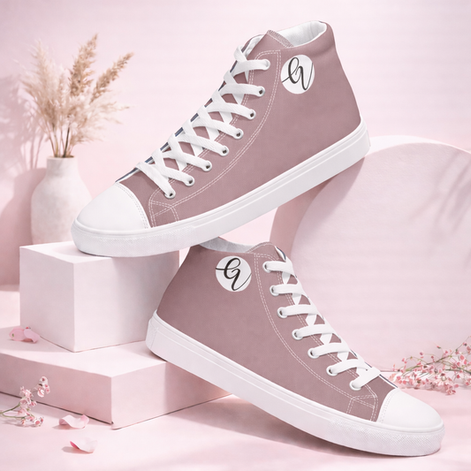 Brown Colored high top canvas shoes