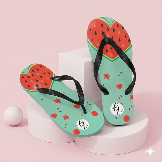 Watermelon heart Flip-Flops
