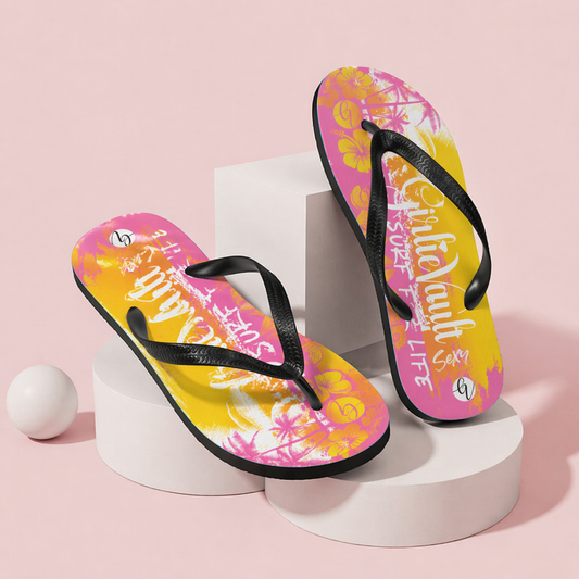 Yellow Pink Flip-Flops