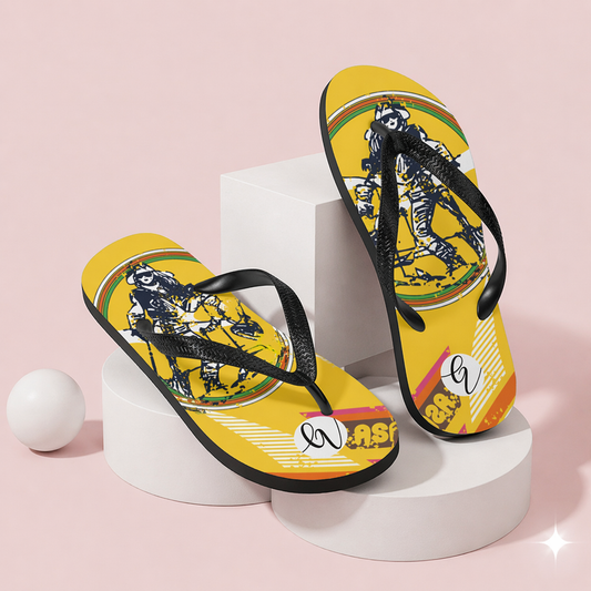 Yellow Skating Girl Flip-Flops